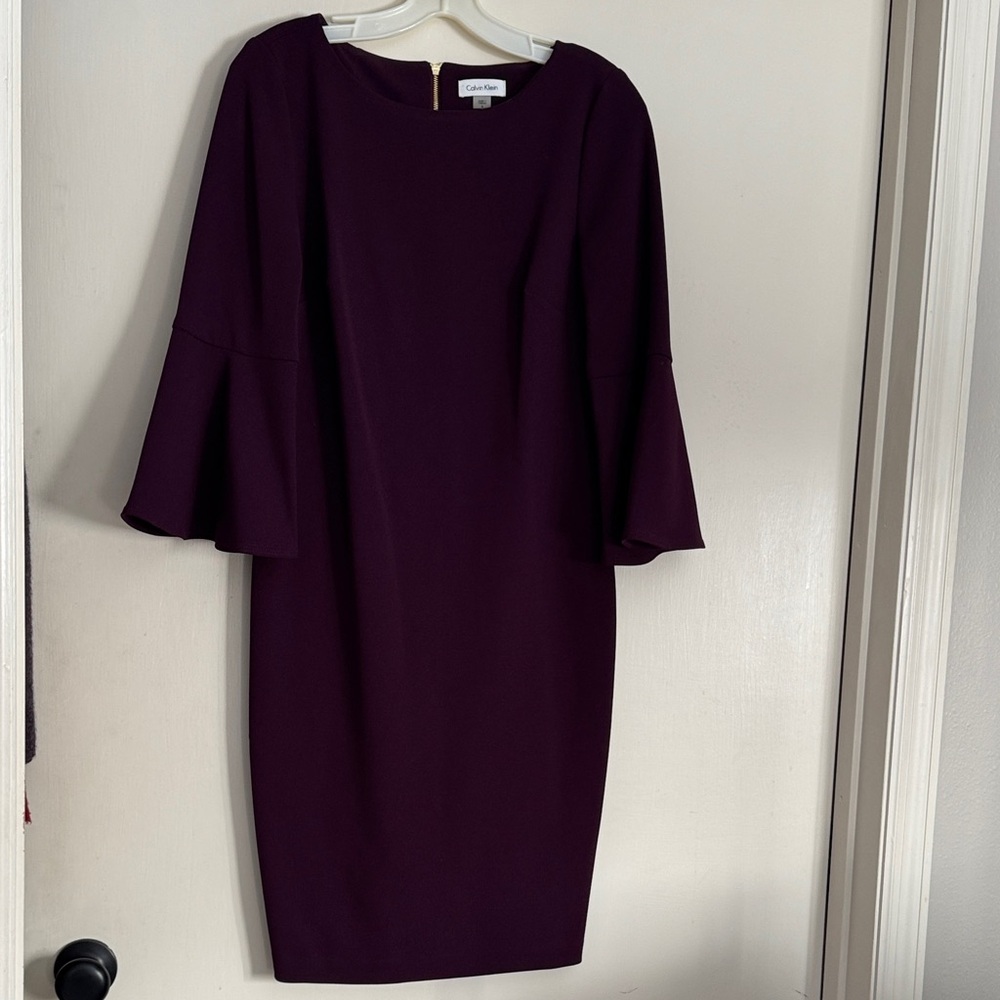 Calvin Klein Deep Purple Long Sleeve Dress
